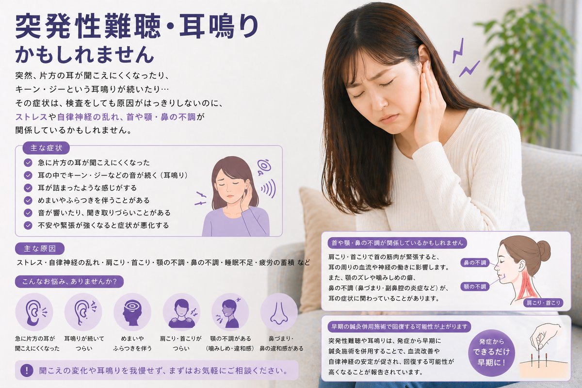 突発性難聴・耳鳴りの症状チェックリスト